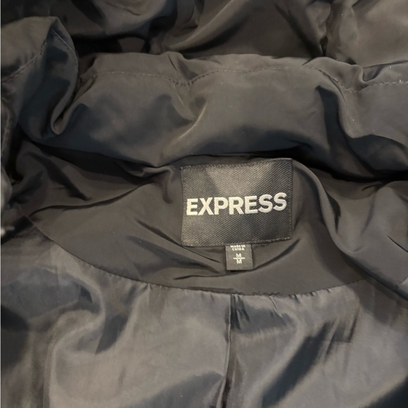 Express Charcoal Hooded Puffer Jacket - Picture 3 of 3